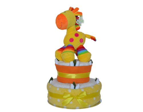 Two Tier Yellow Funky Nappy Cake