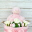 One Tier Pink Rose Nappy Cake