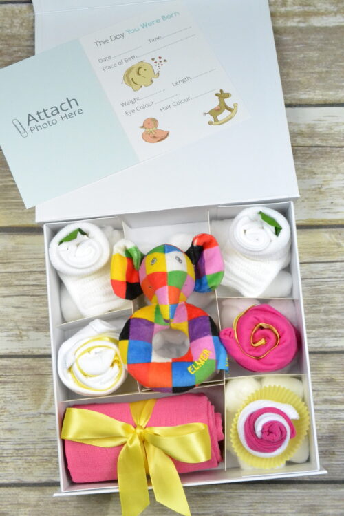 Pink Elmer Baby Cupcake Gift Box