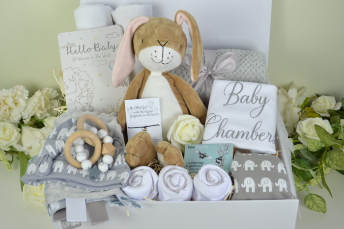 Personalised Nutbrown Hare Baby Gift Box