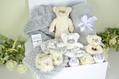 Large, luxury, bear themed baby gift box